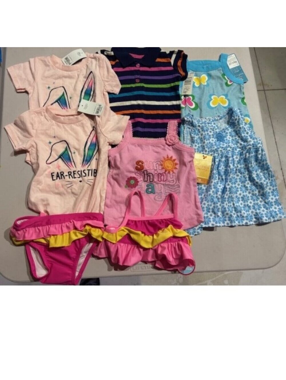 Girls 8 Pc Summer Set 12 mths Swim, Tank Tops, Short Sleeve Shirts & Shorts